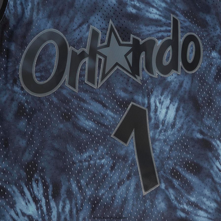 NBA JZ8F027324 orlando magic penny hardaway mitchell & ness black hardwood classics 1984-85 tie-dye swingman фланелка