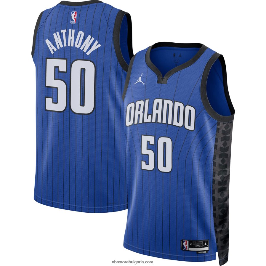 NBA JZ8F028444 orlando magic cole anthony jordan blue swingman фланелка