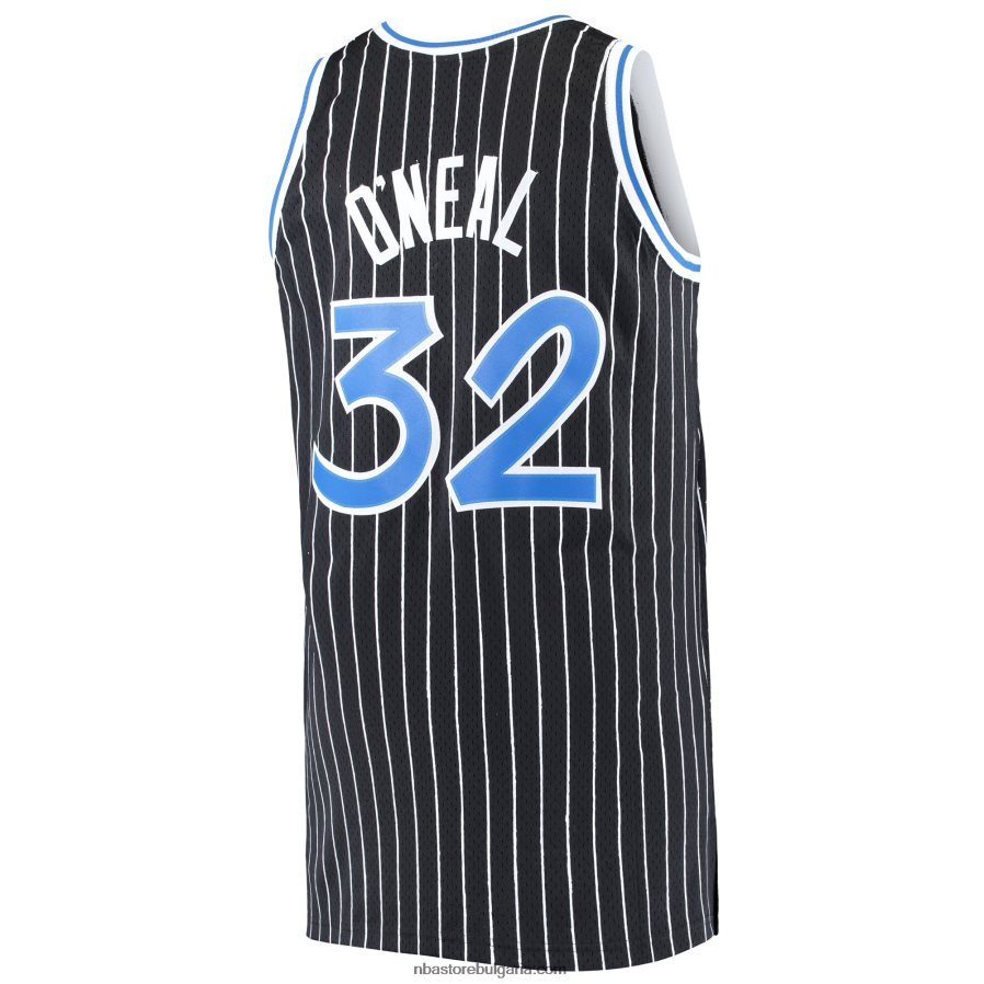 NBA JZ8F02894 orlando magic shaquille o\'neal mitchell & ness черно голямо и високо класическо трико от твърда дървесина