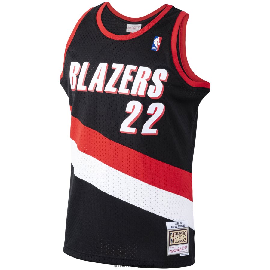 NBA JZ8F021151 portland trail blazers clyde drexler mitchell & ness black hardwood classics swingman фланелка