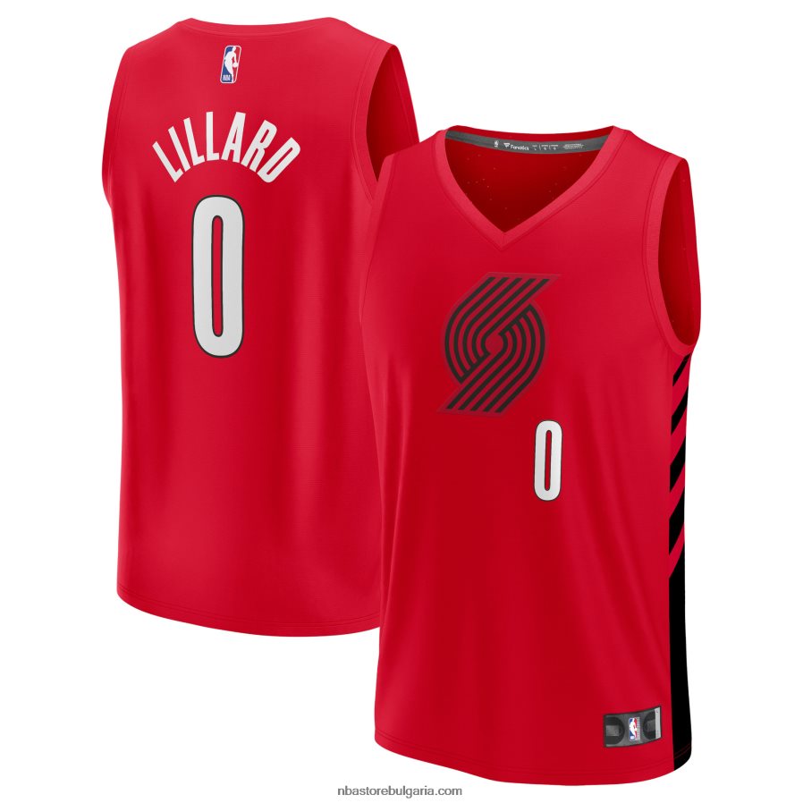 NBA JZ8F02137 портланд трейл блейзърс дамян лилард червена фланелка за бързо прекъсване
