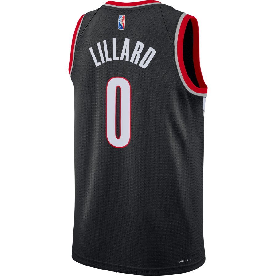 NBA JZ8F021732 portland trail blazers damian lillard nike black diamond swingman jersey