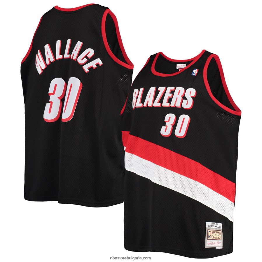 NBA JZ8F022031 portland trail blazers rasheed wallace black big & tall hardwood classics swingman фланелка