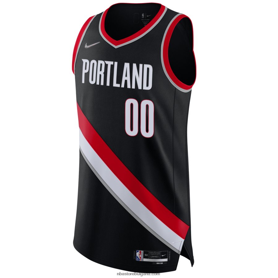 NBA JZ8F022880 portland trail blazers nike black diamond swingman автентична персонализирана фланелка