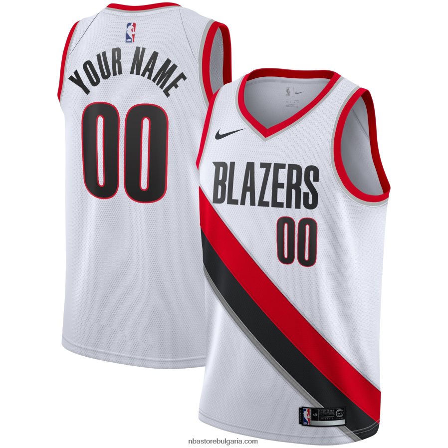 NBA JZ8F023751 портланд трейл блейзърс nike бяла фланелка swingman по поръчка