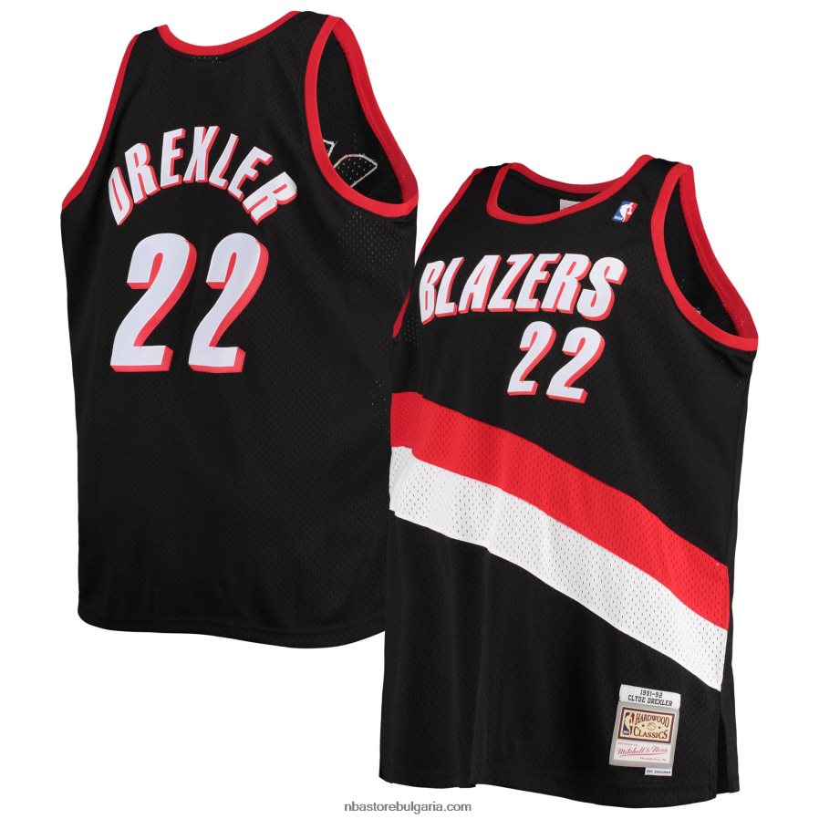 NBA JZ8F023859 portland trail blazers clyde drexler black big & tall hardwood classics swingman фланелка