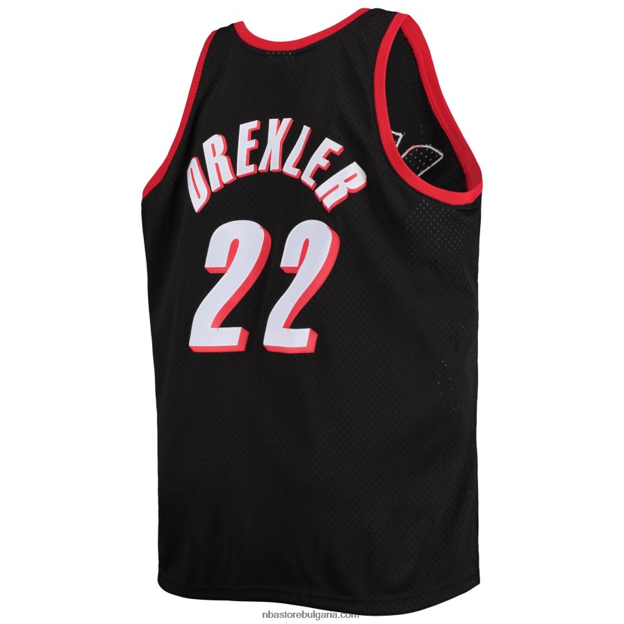 NBA JZ8F023859 portland trail blazers clyde drexler black big & tall hardwood classics swingman фланелка