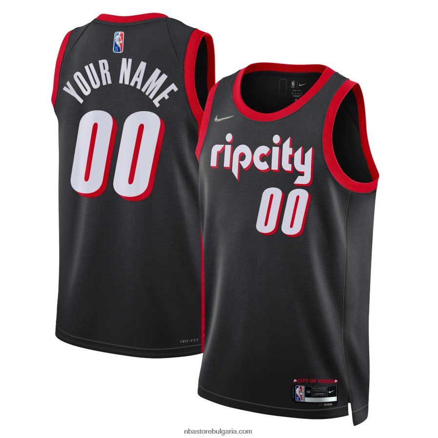 NBA JZ8F02391 портланд трейл блейзъри nike черен swingman фланелка по поръчка