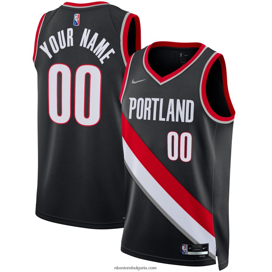 NBA JZ8F024535 портланд блейзърс nike black diamond swingman персонализирана фланелка