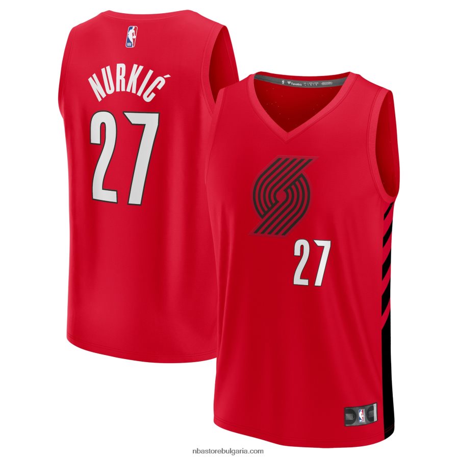 NBA JZ8F024605 портланд трейл блейзърс jusuf nurkic червена фланелка за бързо прекъсване