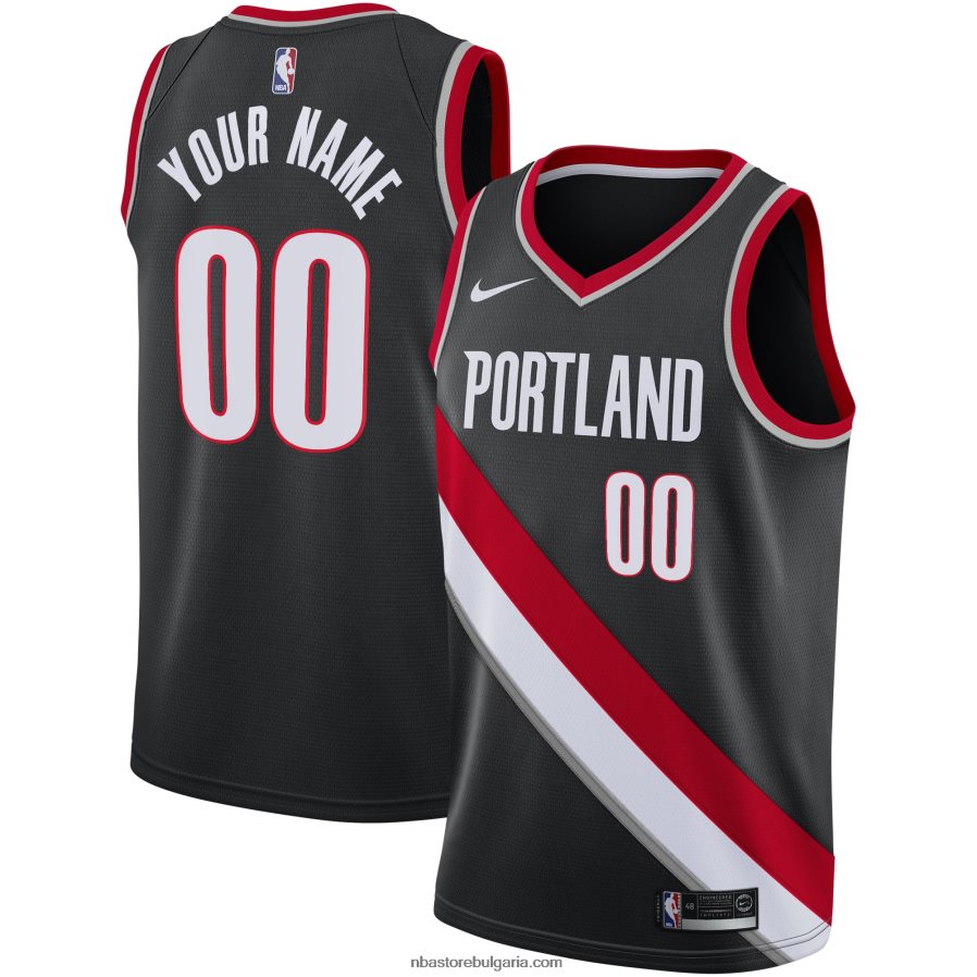 NBA JZ8F025523 портланд трейл блейзъри nike черен swingman фланелка по поръчка