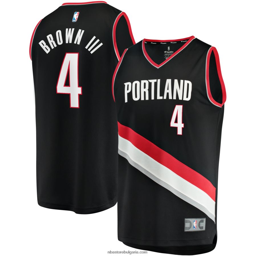NBA JZ8F026151 портланд трейл блейзърс greg brown iii black fast break реплика на фланелка