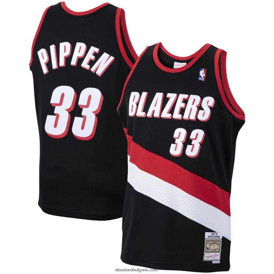 NBA JZ8F026338 portland trail blazers scottie pippen black 1999-00 hardwood classics swingman фланелка