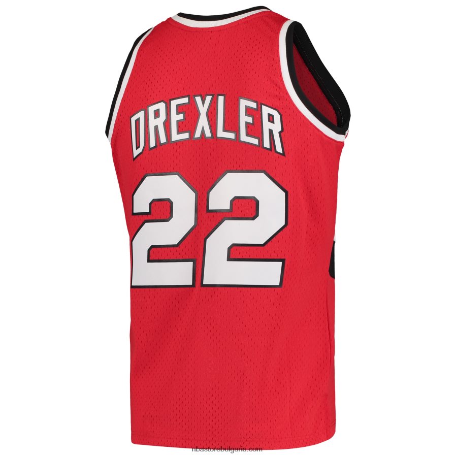NBA JZ8F028615 portland trail blazers clyde drexler mitchell & ness red hardwood classics 1983-84 swingman фланелка