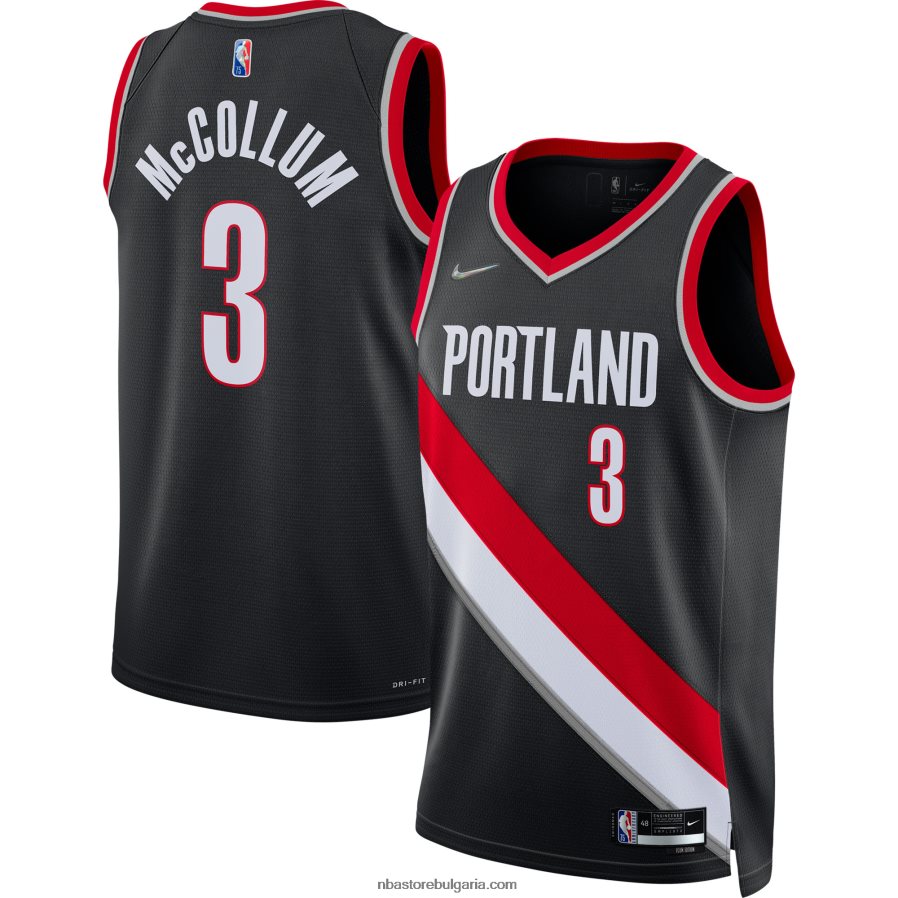 NBA JZ8F028699 портланд трейл блейзърс c.j. фланелка mccollum nike black diamond swingman