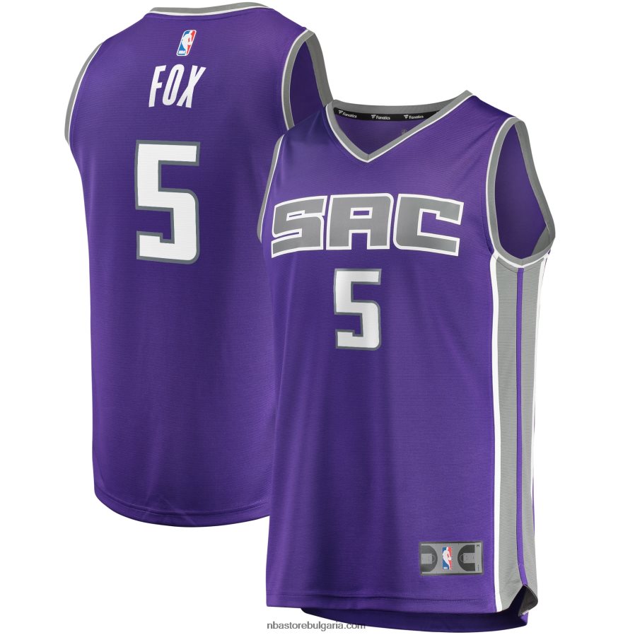 NBA JZ8F02102 sacramento kings de'aaron fox purple fast break фланелка реплика на играч