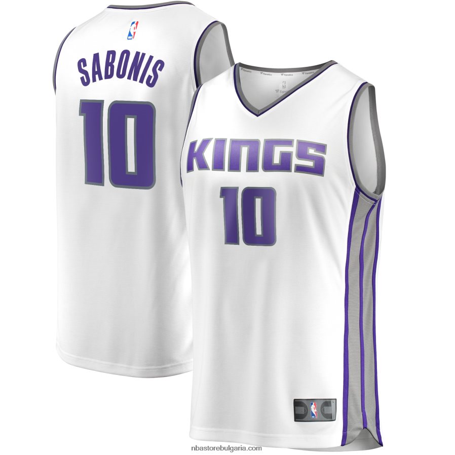 NBA JZ8F021158 sacramento kings domantas sabonis бяла фланелка за бързо прекъсване реплика
