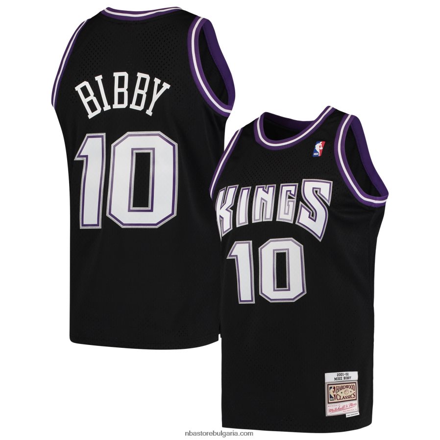 NBA JZ8F021444 sacramento kings mike bibby mitchell & ness black hardwood classics swingman фланелка