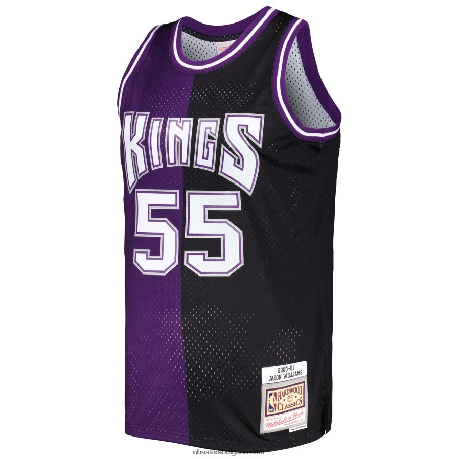 NBA JZ8F021468 sacramento kings jason williams mitchell & ness purple/black hardwood classics split swingman фланелка