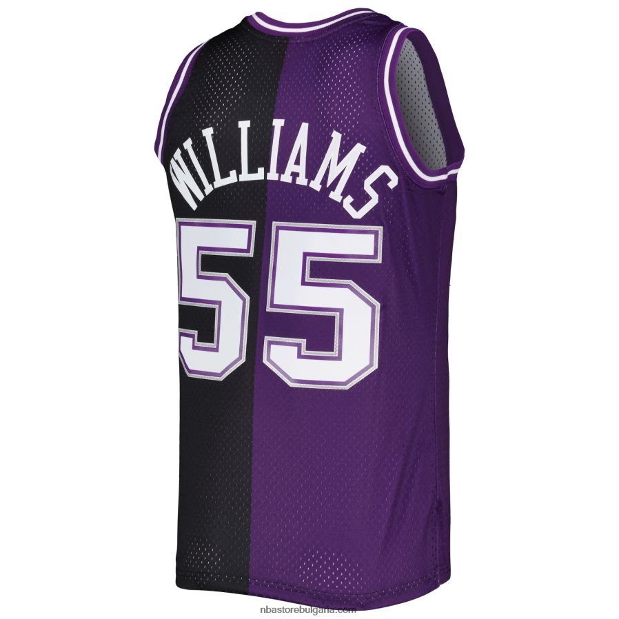 NBA JZ8F021468 sacramento kings jason williams mitchell & ness purple/black hardwood classics split swingman фланелка