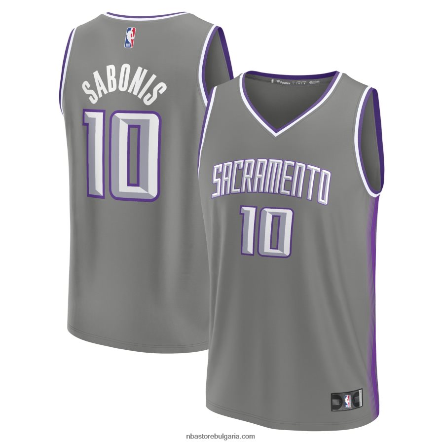 NBA JZ8F0220 сакраменто кингс домантас сабонис сива фланелка за бърз пробив