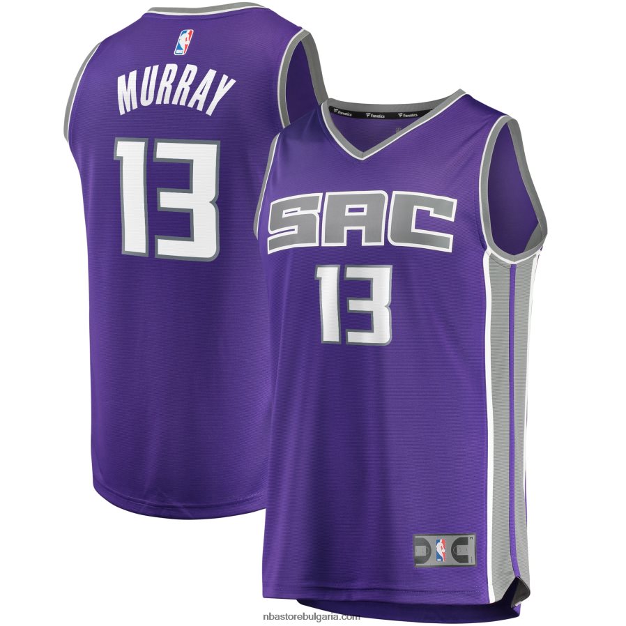 NBA JZ8F02254 Сакраменто Кингс Кийгън Мъри лилав драфт първи рунд избор бързо прекъсване реплика фланелка на играч