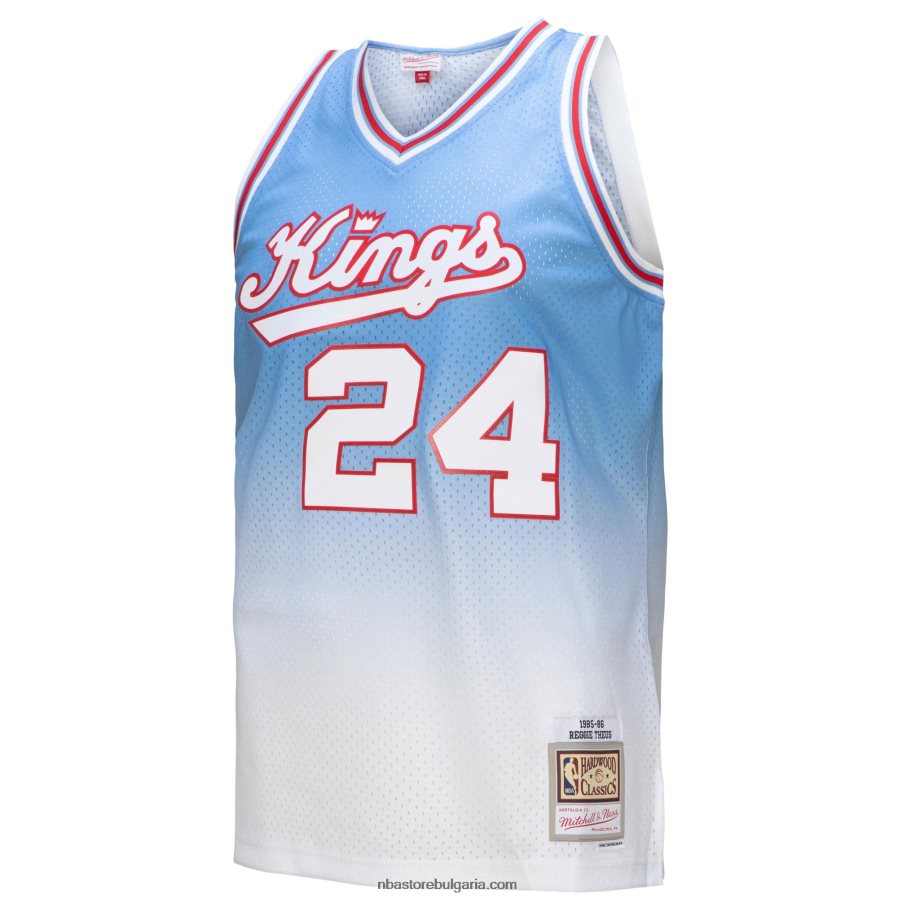 NBA JZ8F024193 sacramento kings reggie theus white/light blue hardwood classics fadeaway swingman фланелка