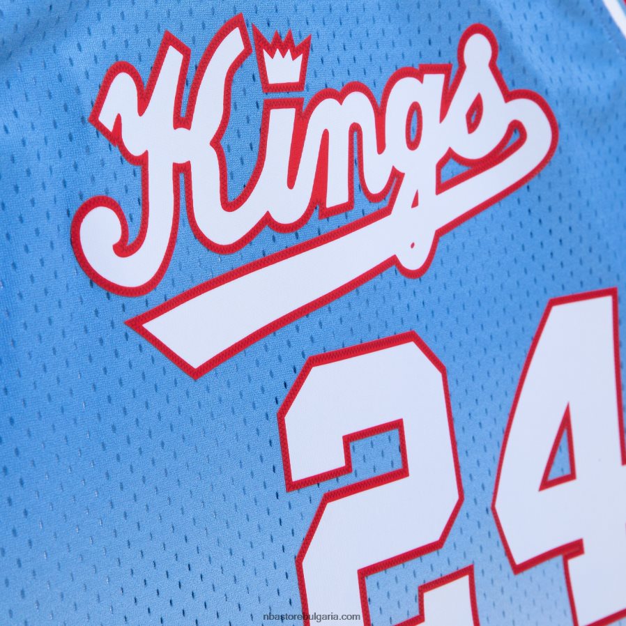 NBA JZ8F024193 sacramento kings reggie theus white/light blue hardwood classics fadeaway swingman фланелка