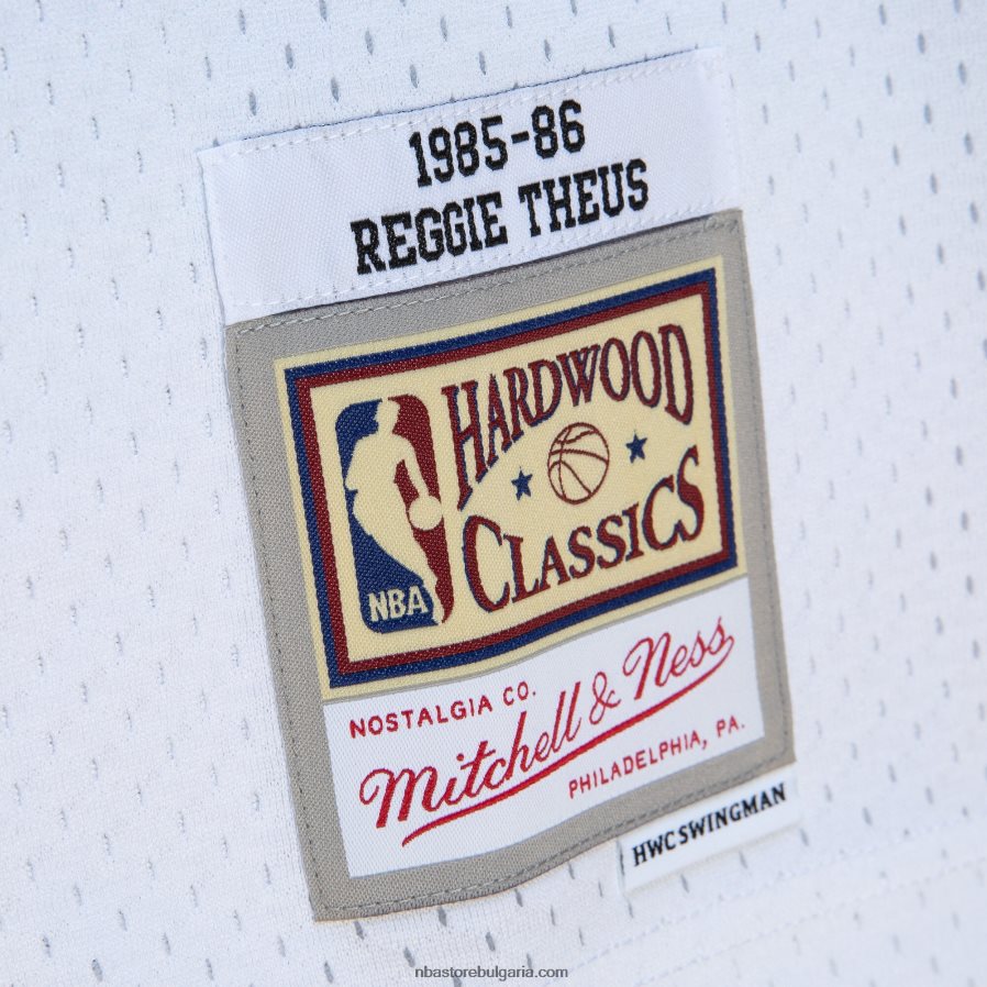 NBA JZ8F024193 sacramento kings reggie theus white/light blue hardwood classics fadeaway swingman фланелка