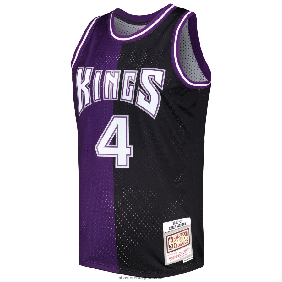 NBA JZ8F02531 sacramento kings chris webber mitchell & ness purple/black hardwood classics сплит swingman фланелка