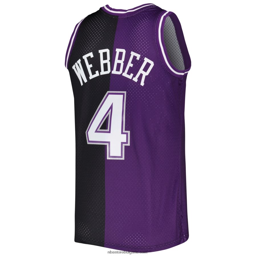 NBA JZ8F02531 sacramento kings chris webber mitchell & ness purple/black hardwood classics сплит swingman фланелка