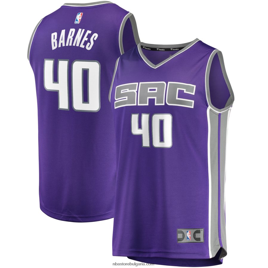 NBA JZ8F025599 sacramento kings harrison barnes purple fast break реплика на фланелка на играч