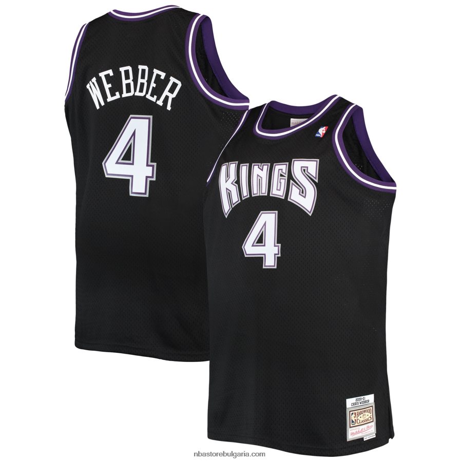 NBA JZ8F025721 sacramento kings chris webber mitchell & ness black big & tall hardwood classics swingman фланелка