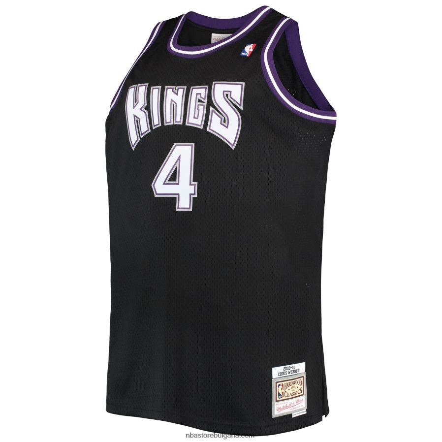 NBA JZ8F025721 sacramento kings chris webber mitchell & ness black big & tall hardwood classics swingman фланелка