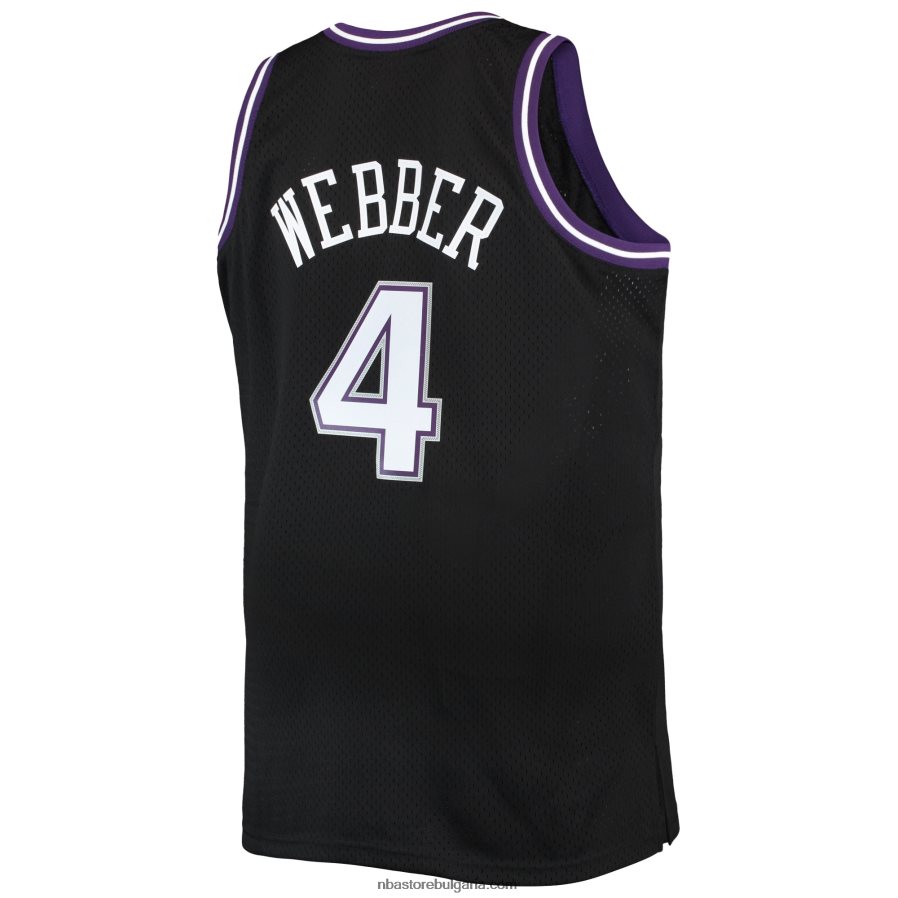 NBA JZ8F025721 sacramento kings chris webber mitchell & ness black big & tall hardwood classics swingman фланелка