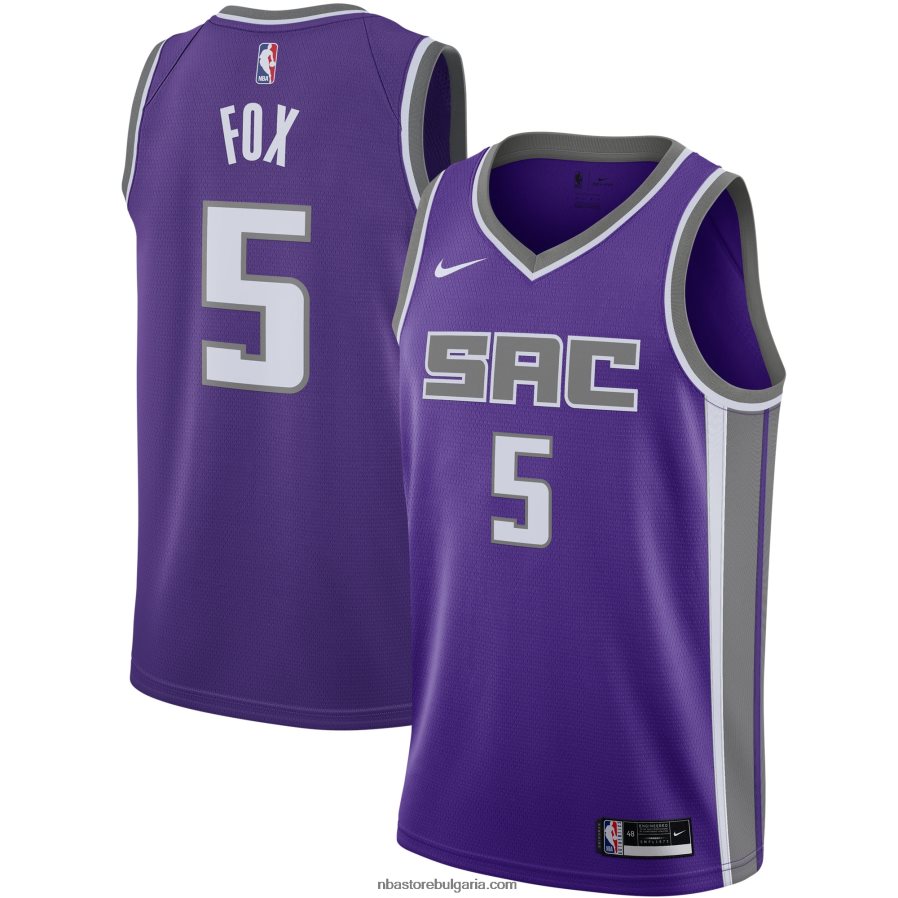NBA JZ8F0287 sacramento kings de\'aaron fox nike purple swingman jersey