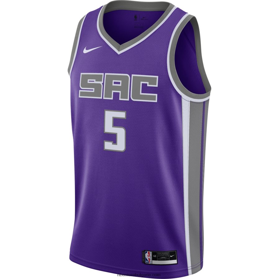 NBA JZ8F0287 sacramento kings de\'aaron fox nike purple swingman jersey