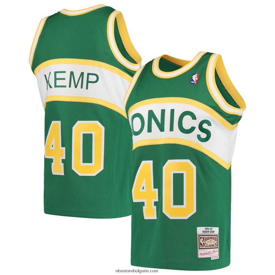 NBA JZ8F022038 seattle supersonics shawn kemp mitchell & ness green hardwood classics swingman фланелка