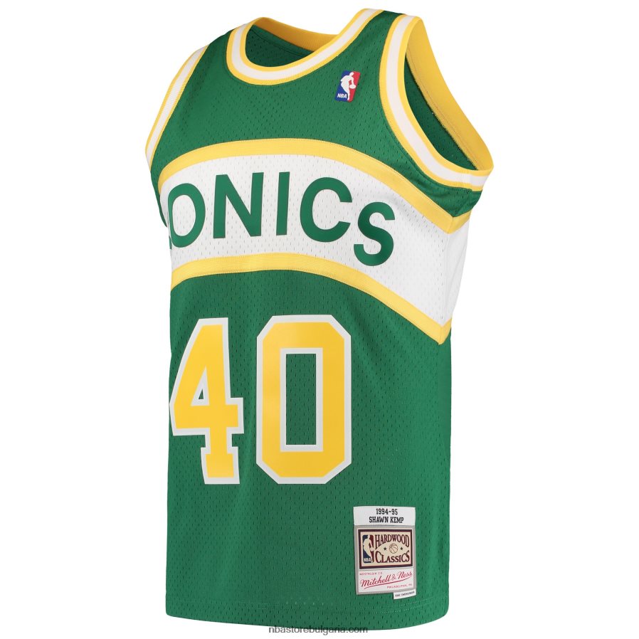 NBA JZ8F022038 seattle supersonics shawn kemp mitchell & ness green hardwood classics swingman фланелка