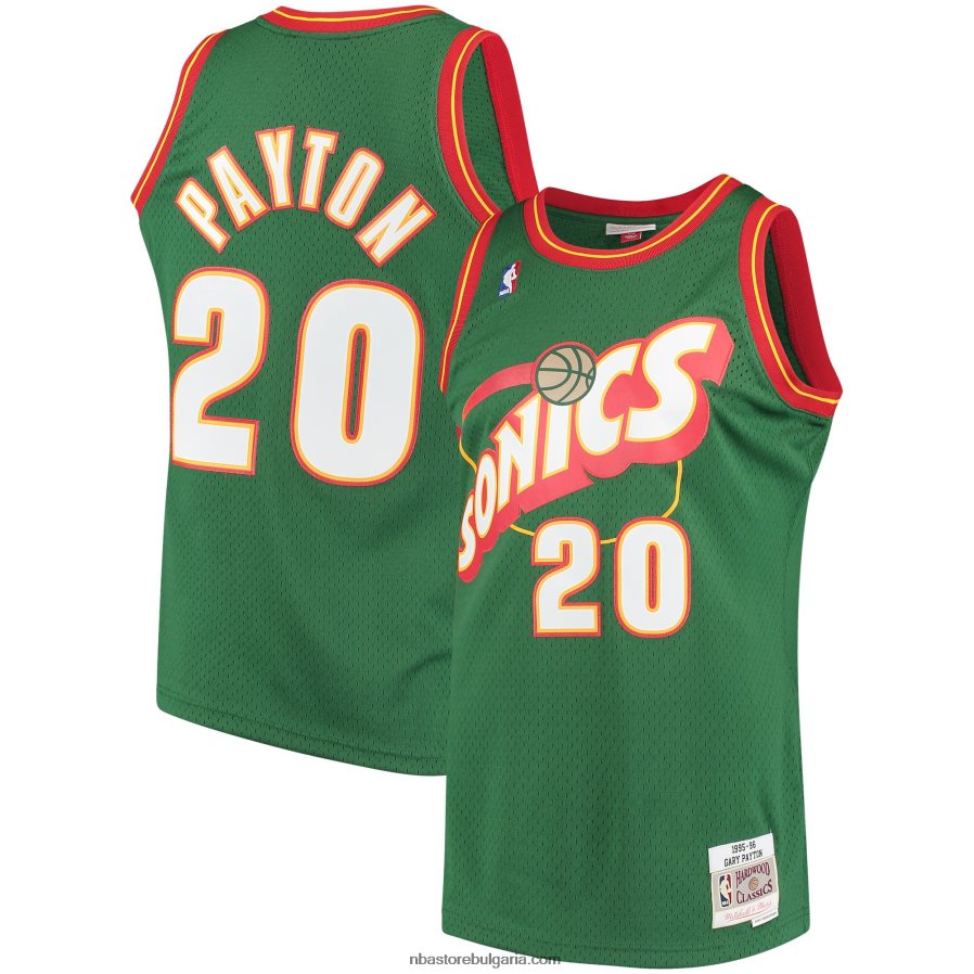 NBA JZ8F02815 seattle supersonics gary payton mitchell & ness green hardwood classics swingman фланелка