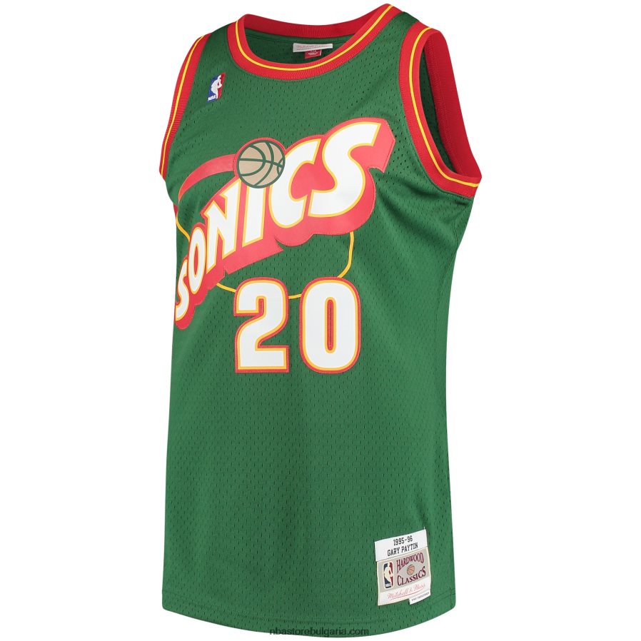 NBA JZ8F02815 seattle supersonics gary payton mitchell & ness green hardwood classics swingman фланелка
