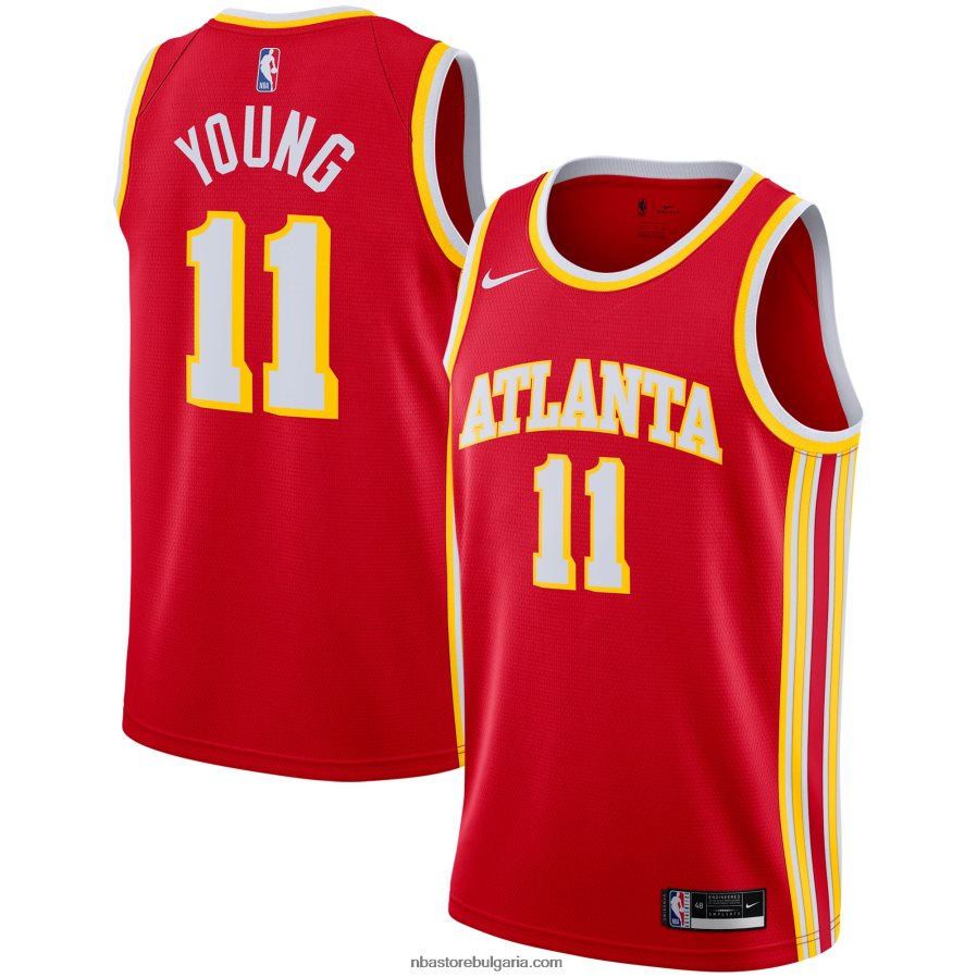 NBA JZ8F0210438 Atlanta Hawks Trae Young Nike Red Swingman Джърси