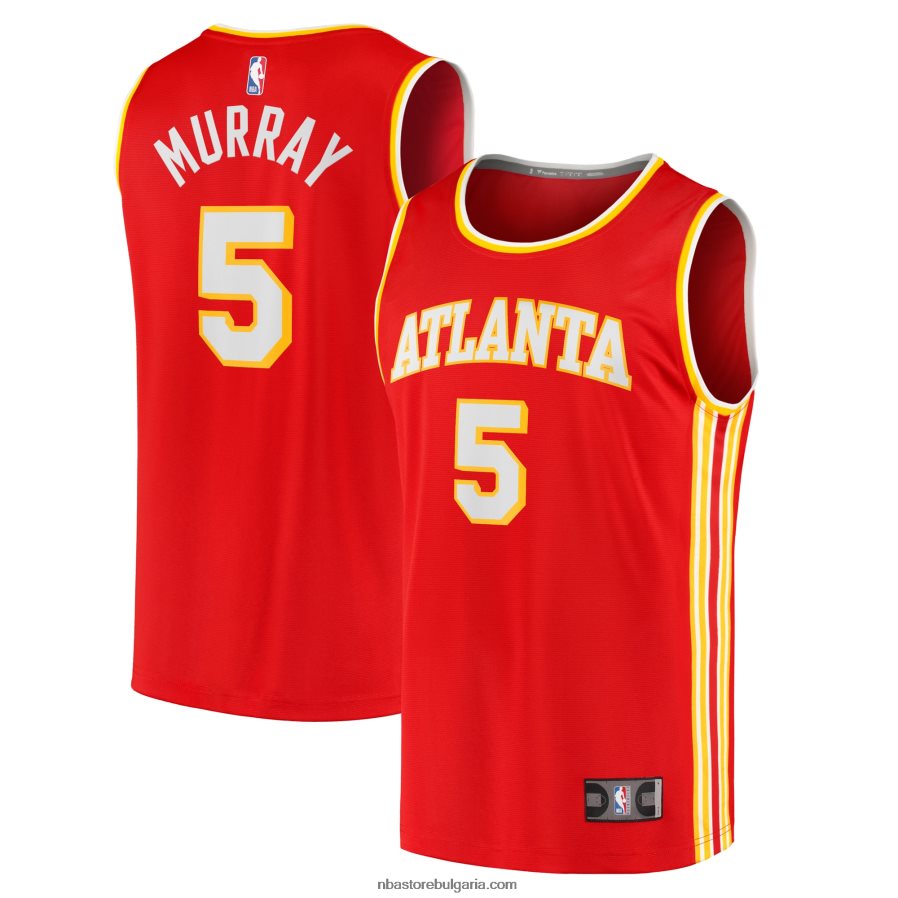 NBA JZ8F021588 атланта хоукс dejounte murray червен файст бейк реплика на фланелка