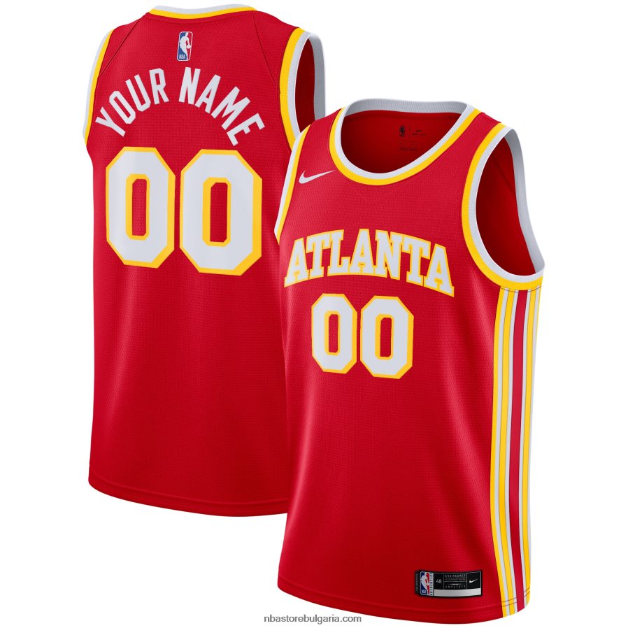 NBA JZ8F021716 атланта хоукс найки червен суингмен фланелка по поръчка