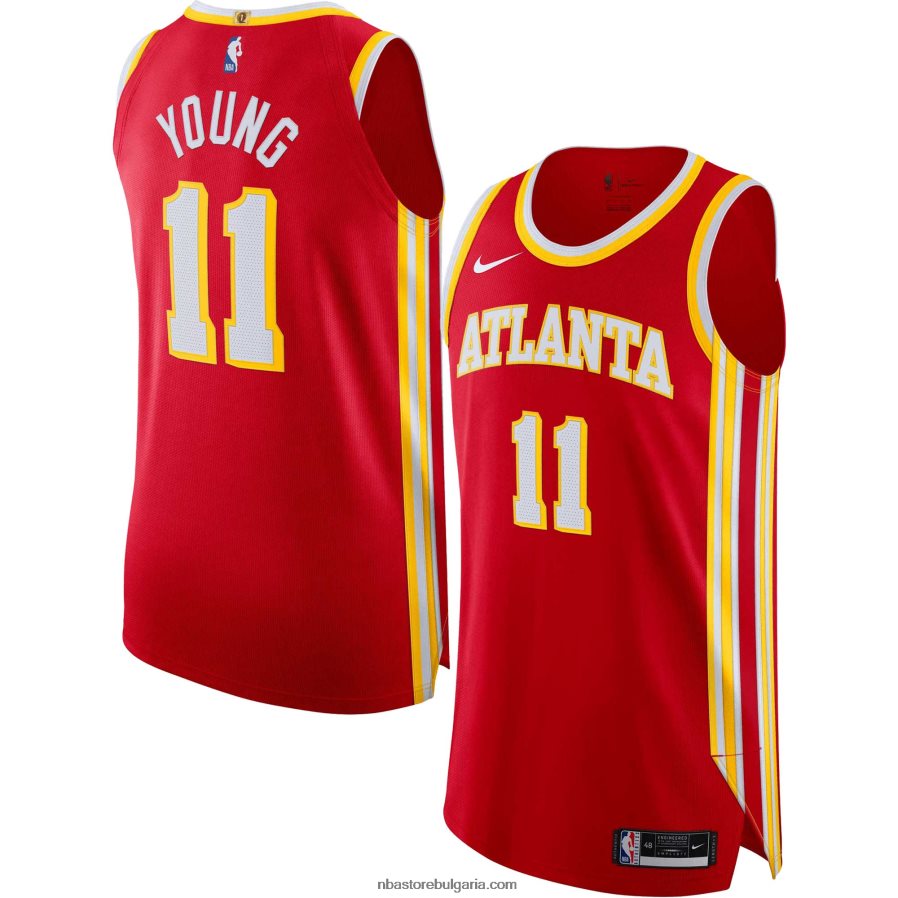 NBA JZ8F022850 атланта хоукс трей млад nike червена автентична фланелка на играч