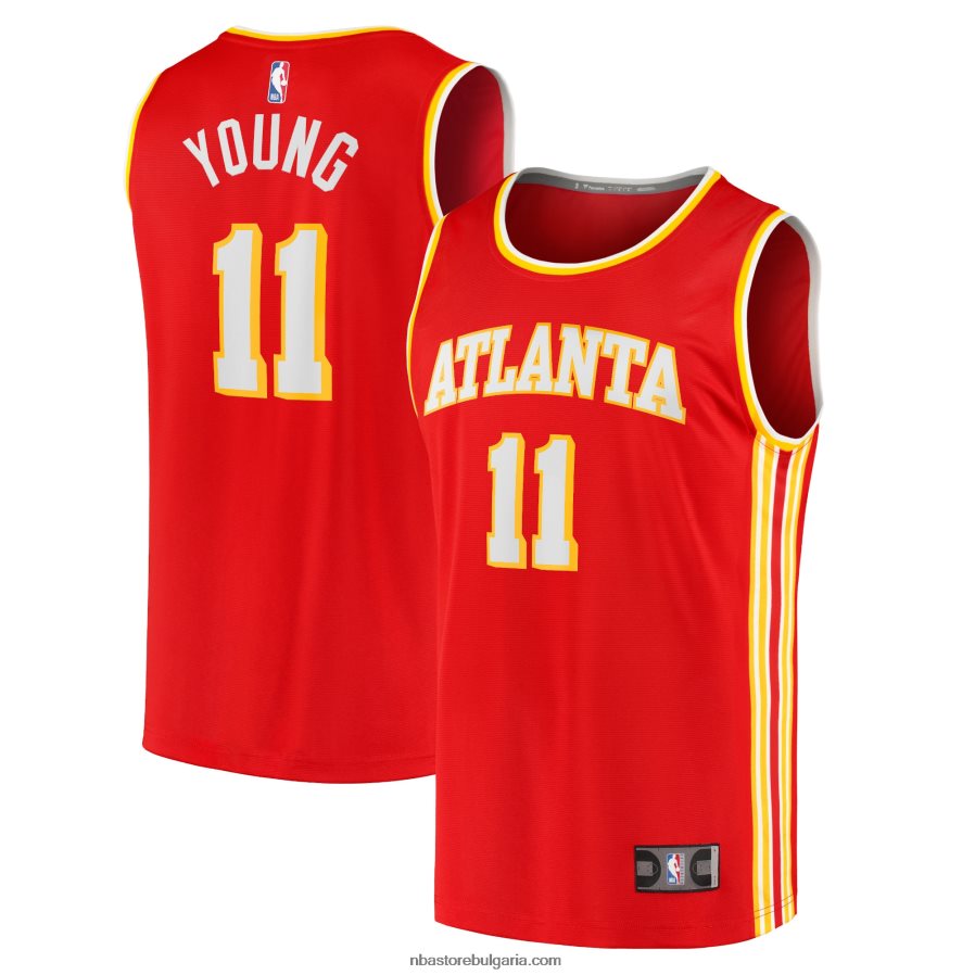 NBA JZ8F02334 атланта хоукс трей млада червена фланелка на играч за бързо прекъсване