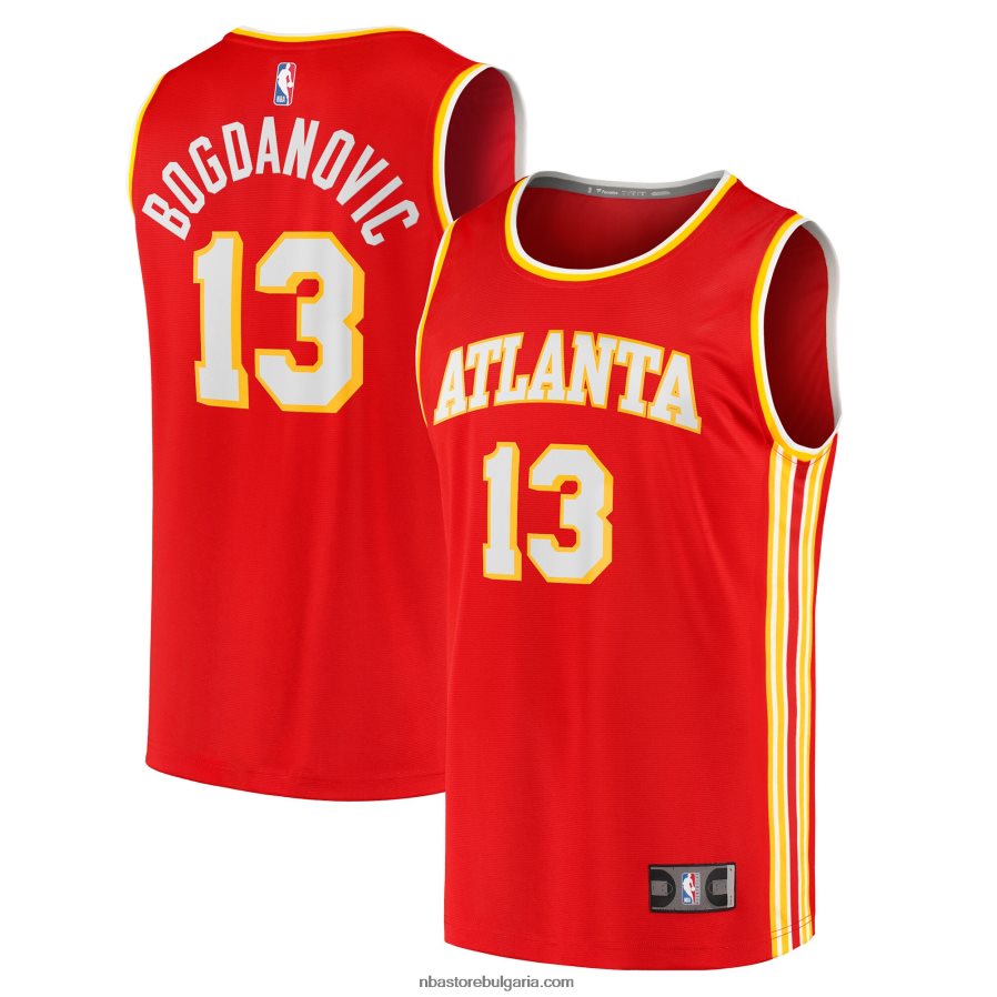 NBA JZ8F028583 атланта хоукс богдан богданович червена фланелка за бърз брейк реплика