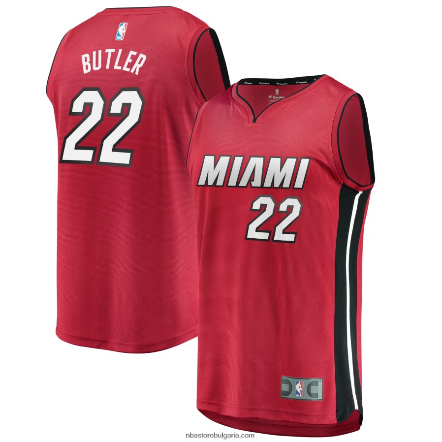 NBA JZ8F021028 miami heat jimmy butler червена фланелка за бързо прекъсване