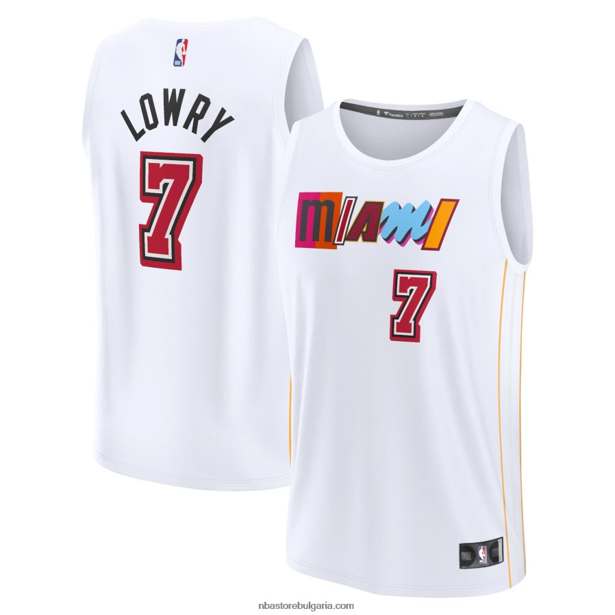 NBA JZ8F021363 Маями Хийт Кайл Лоури бяла фланелка за бърз брейк