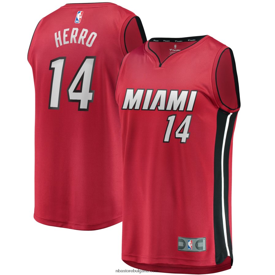 NBA JZ8F022128 miami heat tyler herro red fast break реплика на фланелка